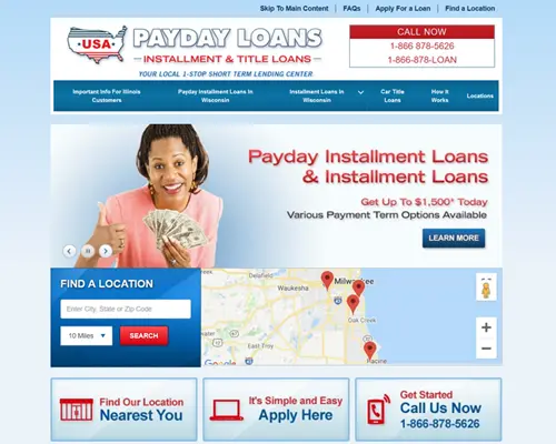 USA Payday Loans website